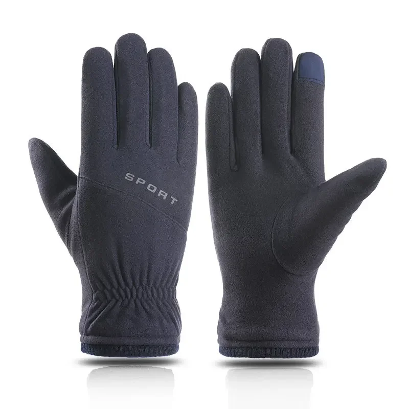 

Men Women Winter Polar Fleece Silica Gel Non Slip Touch Screen Driving Mitten Plus Velvet Thick Warm Sport Cycling Glove