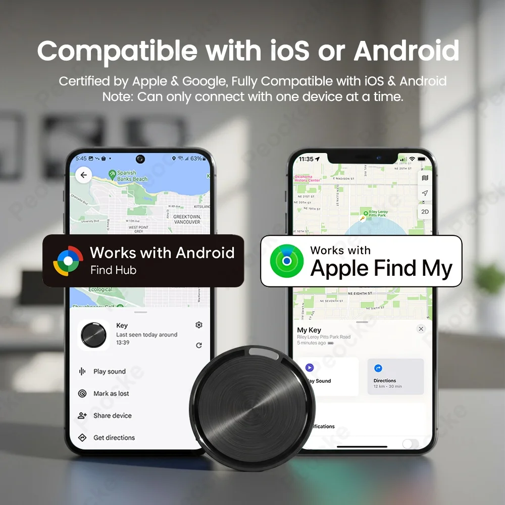 Smart Tag GPS Tracker Works with Google & iOS Find My Dual System Bluetooth Locator Anti-Lost Car Finder Wallet Tracking Label