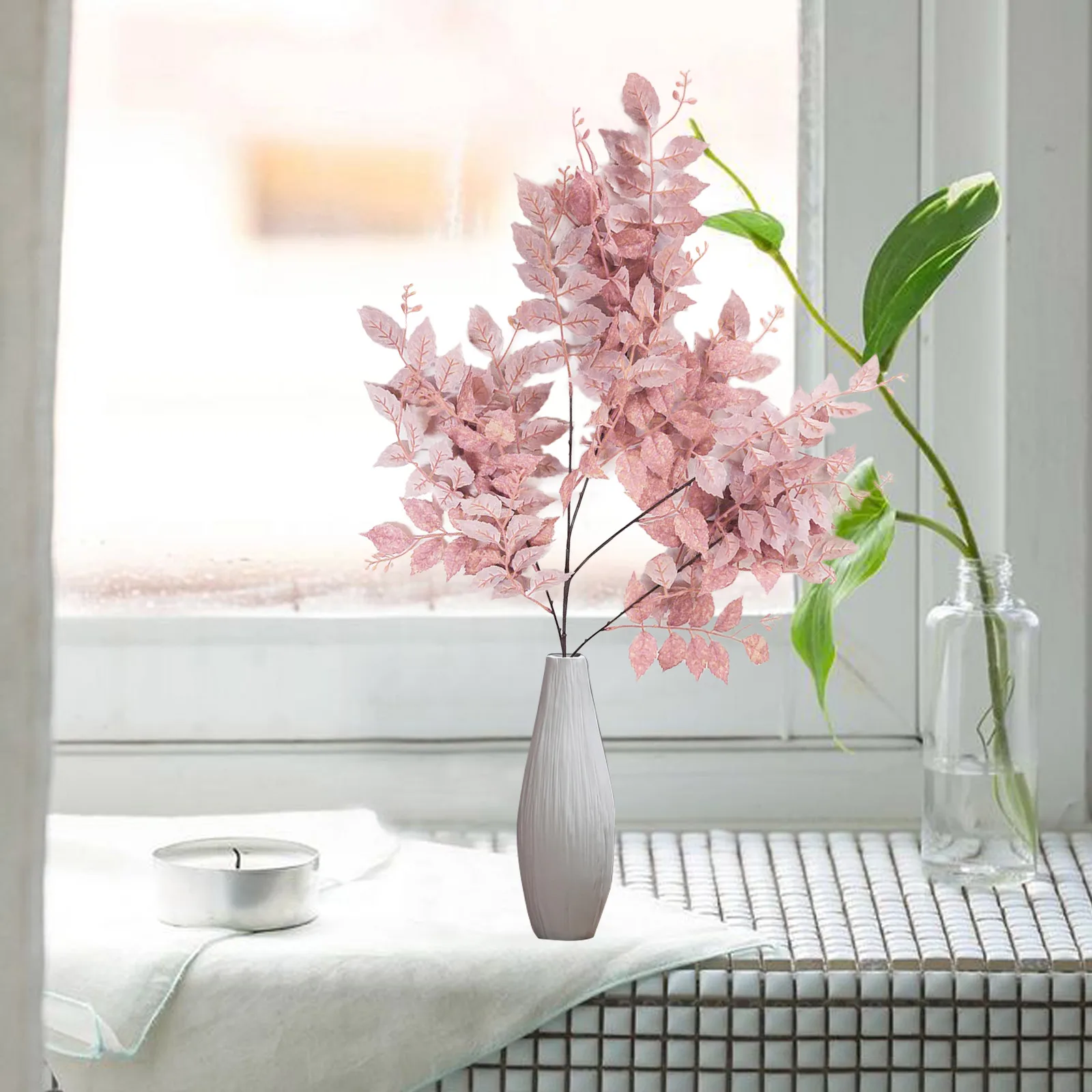 結婚式のための人工紫色の花,吊り下げられた葉,自然な装飾,道路のガイド,写真アクセサリー