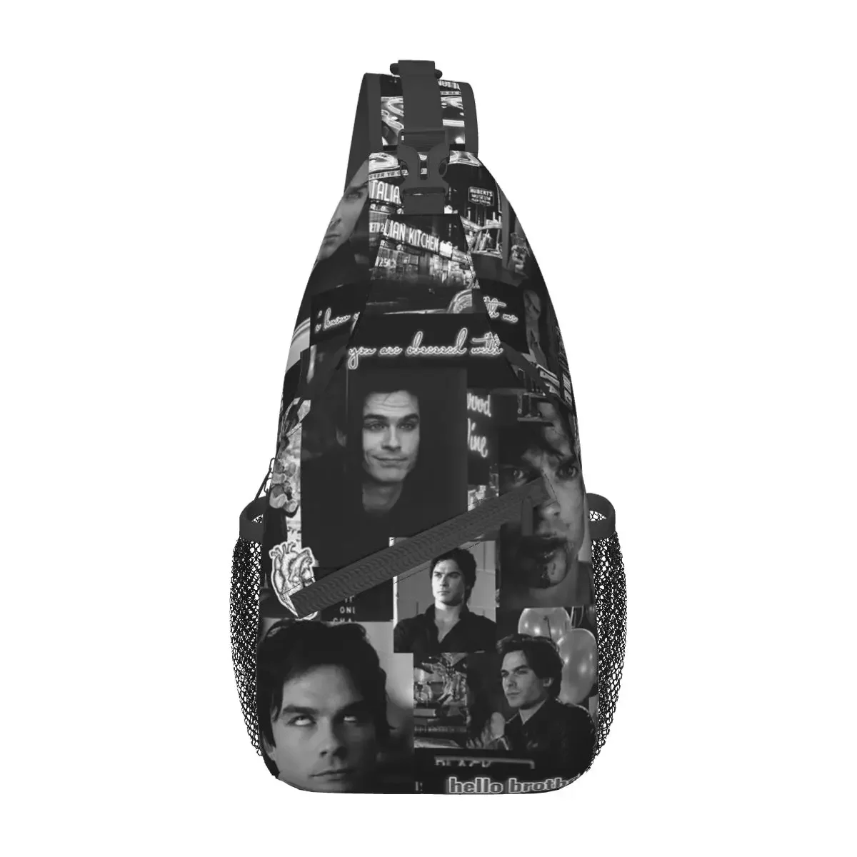 Damon Salvatore Sling Bag Chest Crossbody Shoulder Backpack Outdoor Hiking Daypacks The Vampire Diaries Casual School Bags