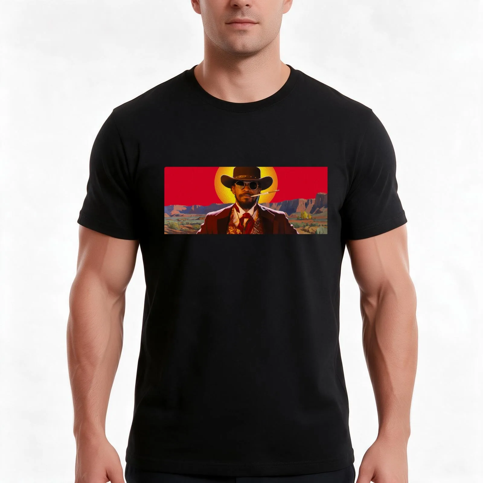 Django - Paint Western T-Shirt Summer Casual Cotton Tee Oversized Streetwear Tops Vintage Graphic Print Unisex Men Women