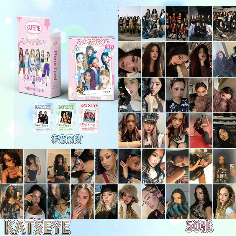 50 шт./компл. корейские девушки группы KATSEYE лазерные карты ЛОМО-DANIELA MANON MEGAN голографические фотокарточки подарок для фанатов 50 шт./компл. корейские девушки группы KATSEYE лазерные карты ЛОМО-DANIELA MANON MEGAN голографические фотокарточки подарок для фанатов