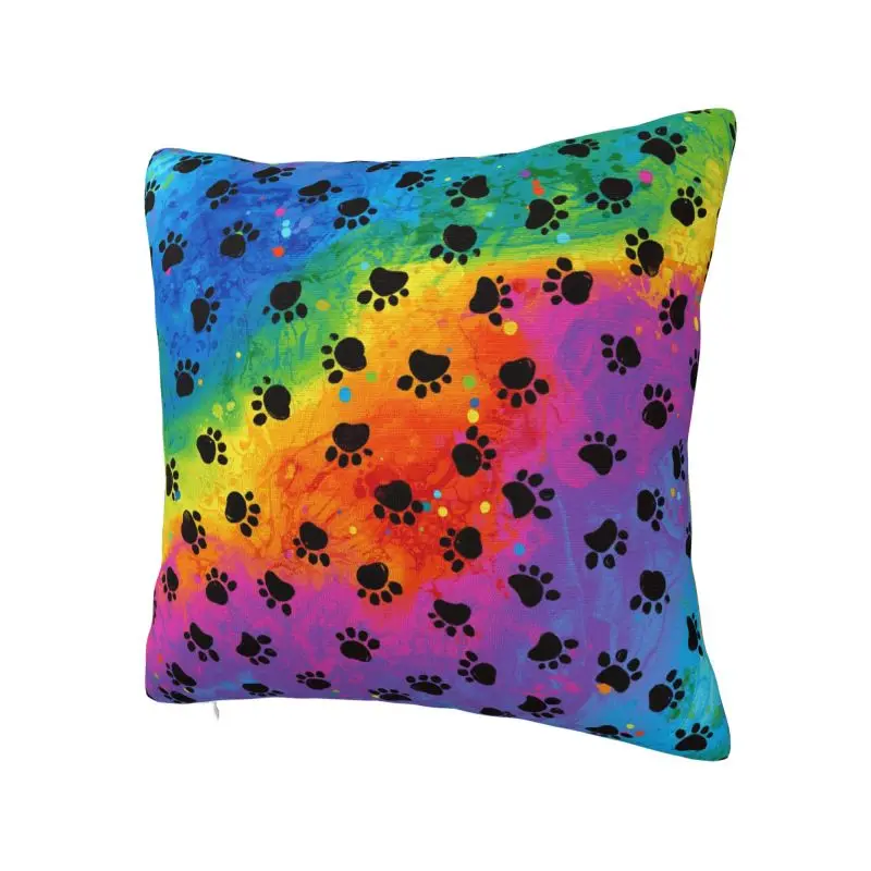 Animal Footprint Dog Paw Prints Cushion Cover 60x60 cm Polyester Soft Throw Pillow Case For Sofa Decoration Bedding Pillowcase