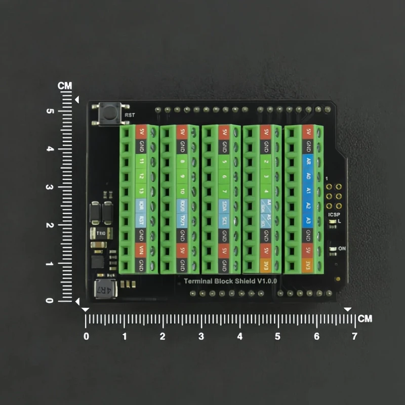 Picture 3: Screw Terminal Expansion Shield for Arduino with 7-24V Wide Voltage Input 26-16AWG Stable Connection DIN Rail