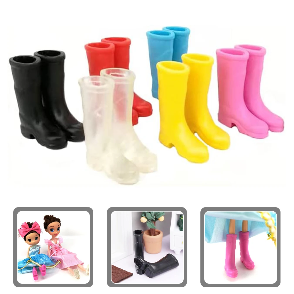 

6 Pairs Mini Rain Boots Fairy Garden Accessories Toy Decor Miniature House Baby