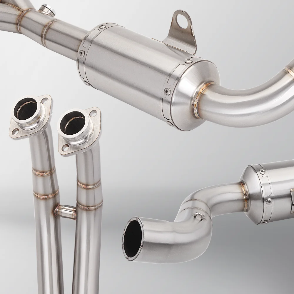 

For stainless steel GSX-8S GSX8R GSX8S front connecting pipe set slip on r77 muffler exhaust system