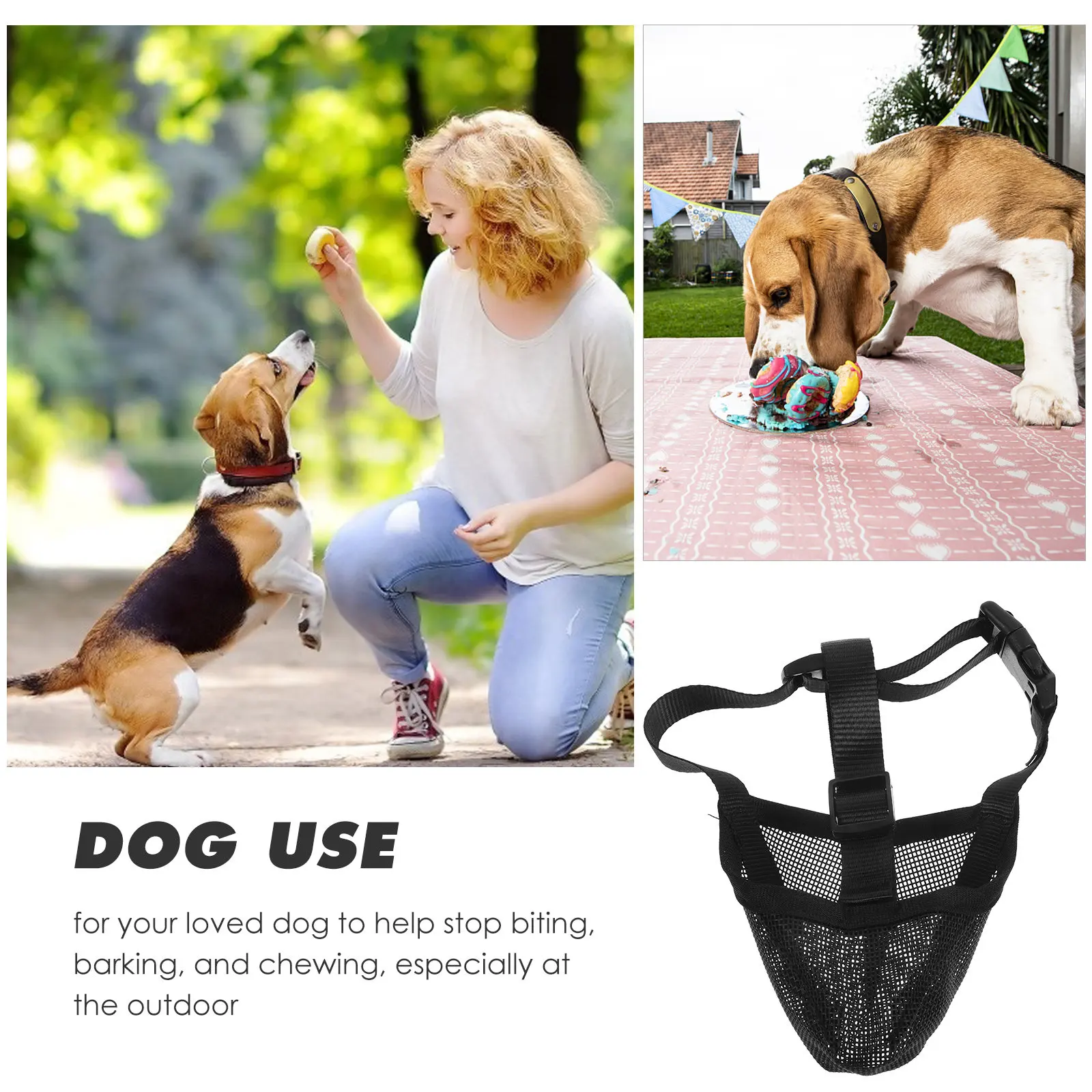 Premium Breathable Pet Dog Muzzle Adjustable Comfortable Portable Compact Reusable Dog Mouth Cover for Puppies and Small Dogs