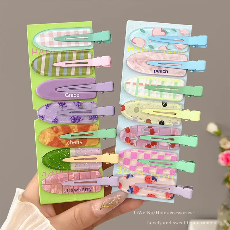 

12 шт./компл., милые красочные зажимы в виде утконоса, боковой зажим для лба для макияжа и поездок на работу, женский зажим для волос