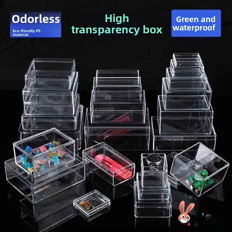  Food Grade Acrylic Plastic Storage Box High Transparent round Rectangle Desktop Cover Small Organizer Box Love Shape