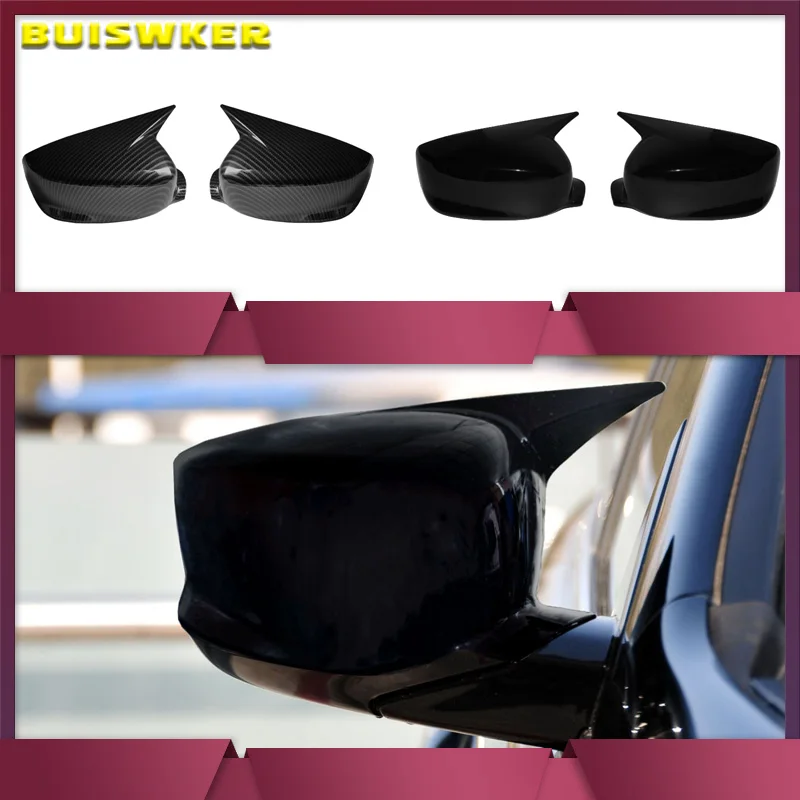 

For Honda Accord 8th 8.5th 9th 08-2017 Rearview Mirror Cover Glossy Black Carbon Fiber Look