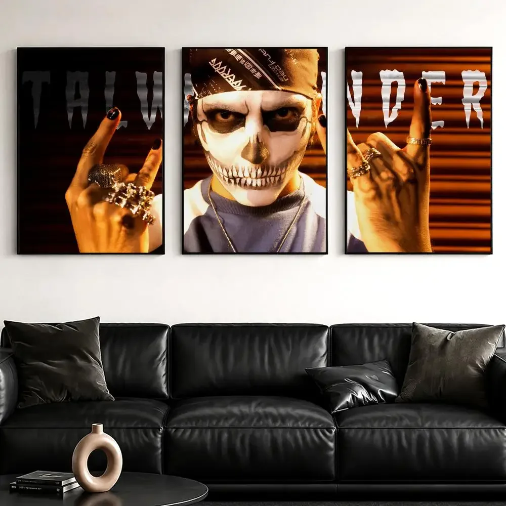 Singer T-Talwinder Cool Painting Calligraphy Canvas Wall Art Print Set | Living Room Bedroom Aesthetics Decor Gift