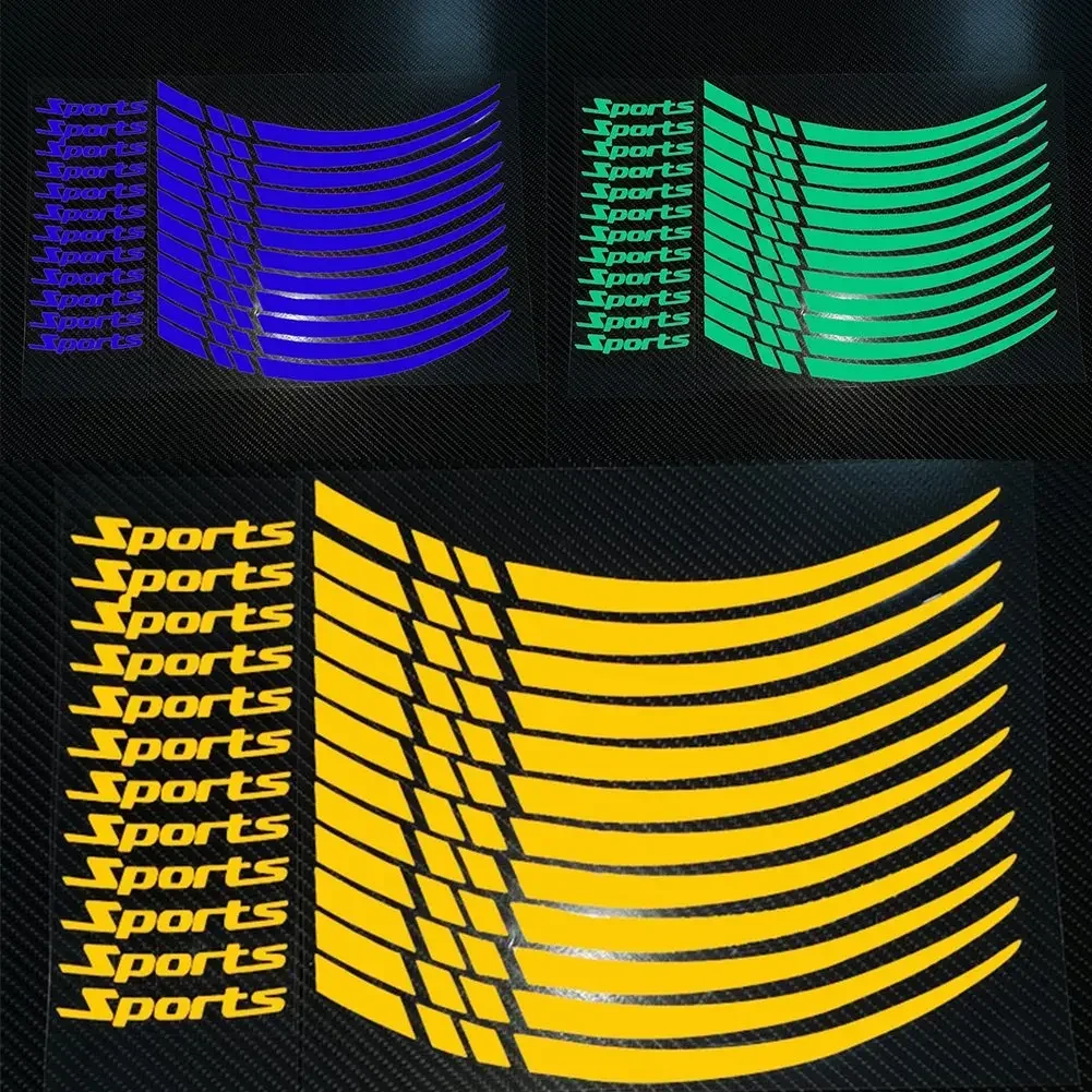 For 18-21 Inch Wheels 18-21 Inch Wheel Decal Motorcycle Wheel Decal High Universality Long-lasting Reflective Sticker Material