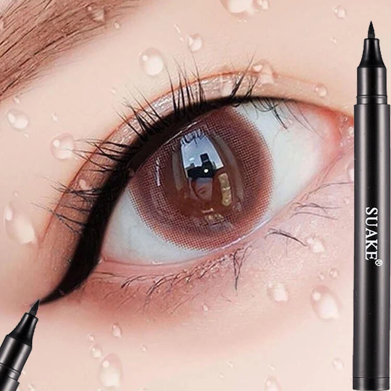 Schwarzer flüssiger Eyeliner Stift wasserdicht langlebig schnell trocknend glattes Make-up Schönheit matt Eyeliner Stempel Augen Bleistift Kosmetik