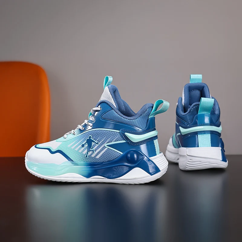 

Баскетбольные кроссовки для мальчиков, новые дышащие нескользящие спортивные кроссовки на шнуровке, легкие кроссовки для бега для детей, Sportschuhe Kinder