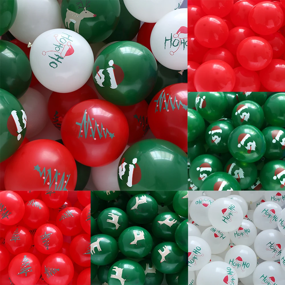 10/30 Pcs Christmas Red Green Gold White Latex Balloon Christmas New Year Wedding Birthday Party Decoration Baby Shower Kids Toy