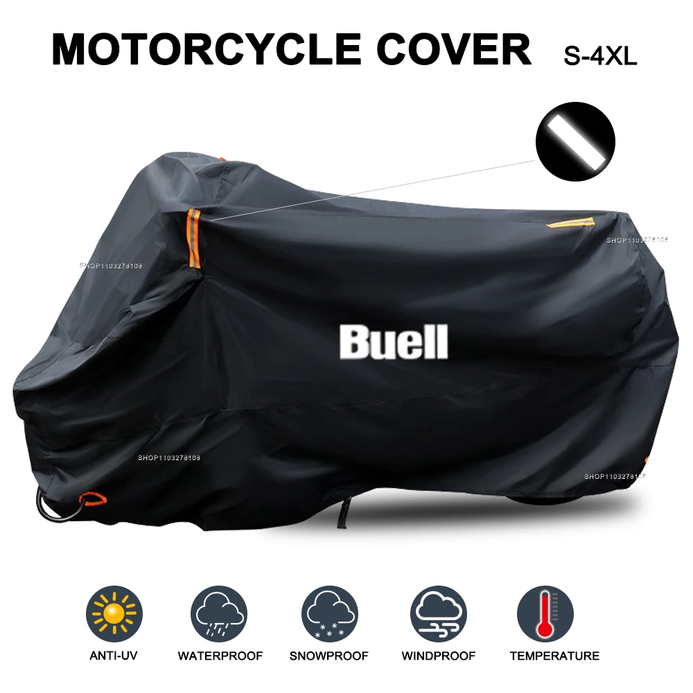 

Motorcycle Cover Waterproof Outdoor All Season Dustproof UV Protective Moto Rain Cover for Buell 1125R 1125CR XB12R XB12Ss XB12S
