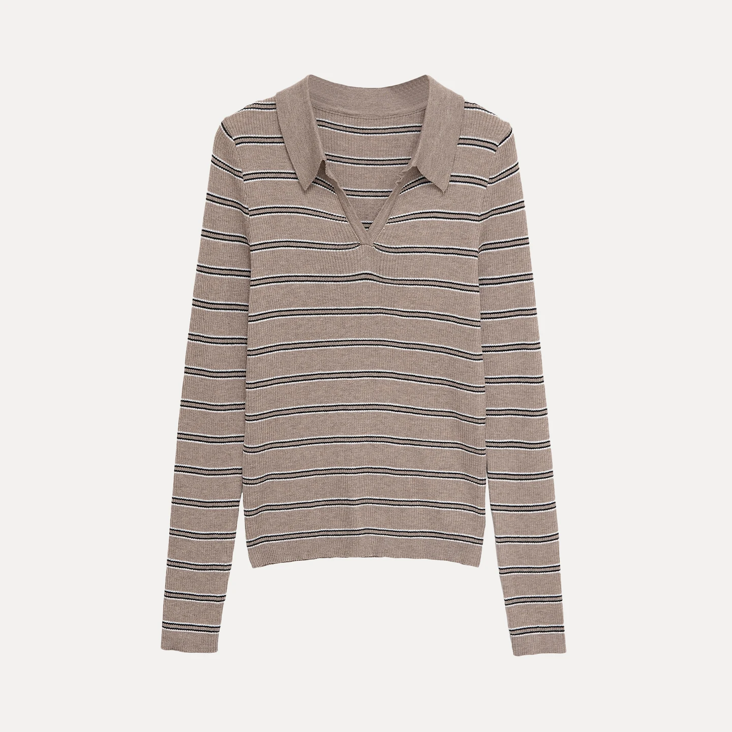 Faionable Gestreifter Kragen Strickwaren Damen SLE Personali Color Blo Pullover Herbst 2025, Neuankömmling Ele Sorgfältig