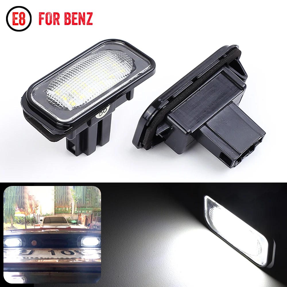 

New For Mercedes Benz W203 4D Sedan CLK A209 W209 C209 SMD White Error Free LED License Plate Lights Lamps Car Styling