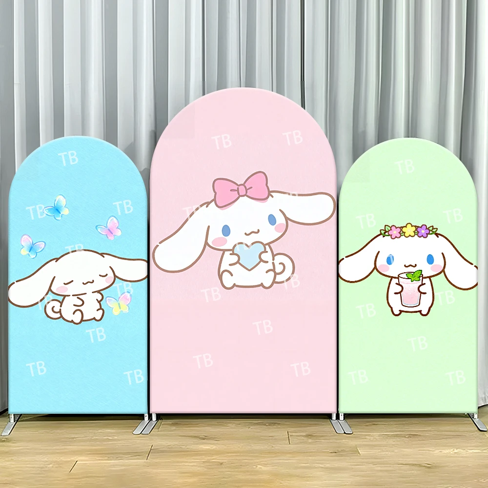 

Sanrio Cinnamoroll Pastel Style Arch Backdrop Cover Kawaii Decor Photo Booth Prop for Kids' Party Theme Decoration Background