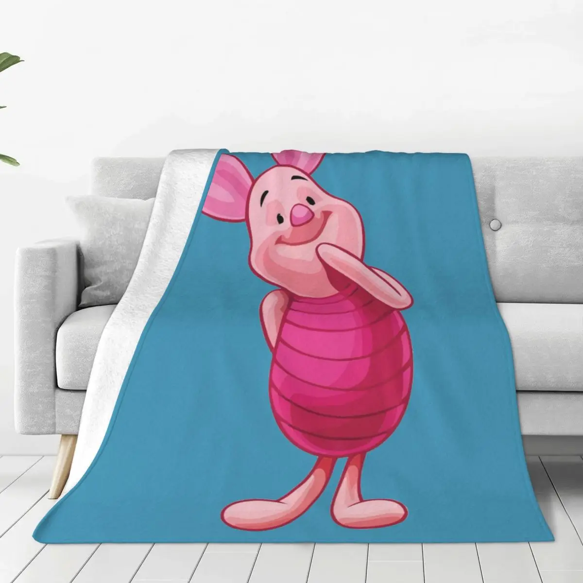 

Custom Piglet's Big Movie Cartoon Blanket 3D Print Soft Flannel Fleece Warm Throw Blankets for Home Bedroom Sofa Quilt