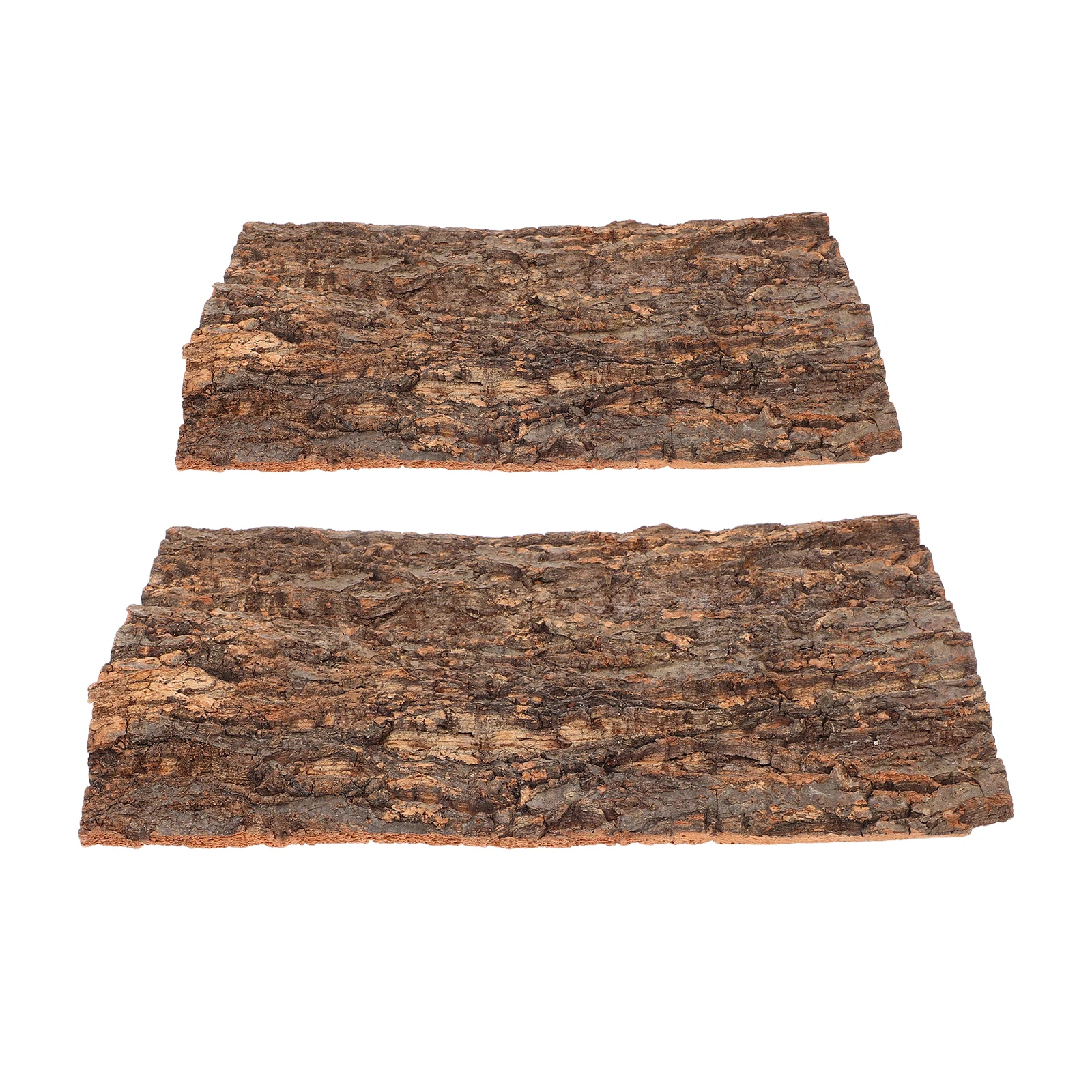 

2 Pcs Climbing Bark Reptile Decorations Moss Hide Basking Lizard Cage Accessories Light Brown Tank