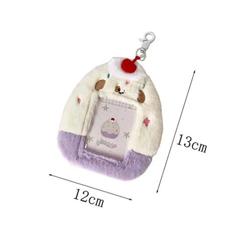 Idol coreano dos desenhos animados photocard titular com chaveiro pingente forma de sorvete de pelúcia photocard titular caso protetor ins