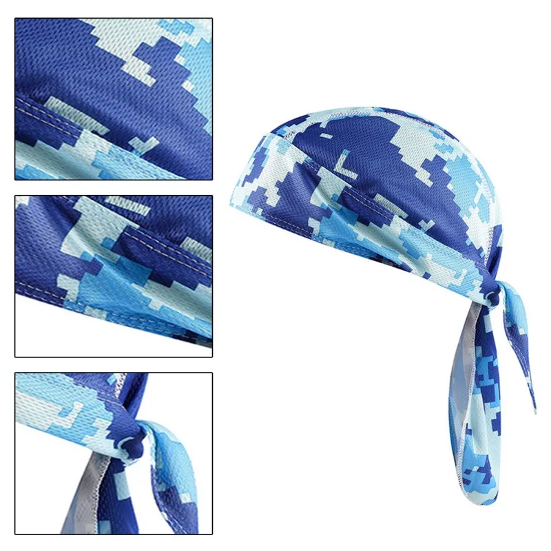 1pc Cycling Bandana Headband Adjustable Pirate Headscarf Wicking Balaclavas Hat Motorcycle Bike Cap Helmet Liner