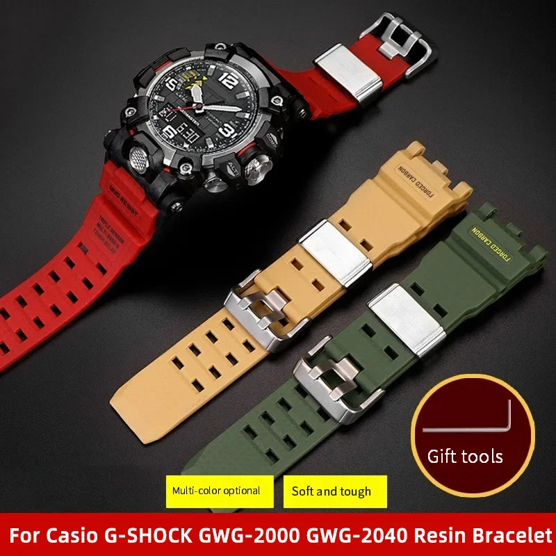 مشاهدة الملحقات ل كاسيو G-SHOCK GWG-2000 GWG-2040 Mudmaster استبدال حزام الفرقة الرجال الرياضة سوار راتينج مقاوم للماء