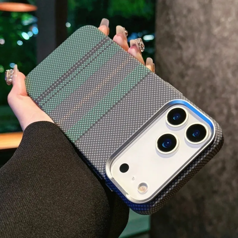 Case For iPhone 18 17 16 Pro Max iPhone Air Luxury Carbon Fiber Texture Hard PC Anti-drop Protection Cover For iPhone 18 Pro Max