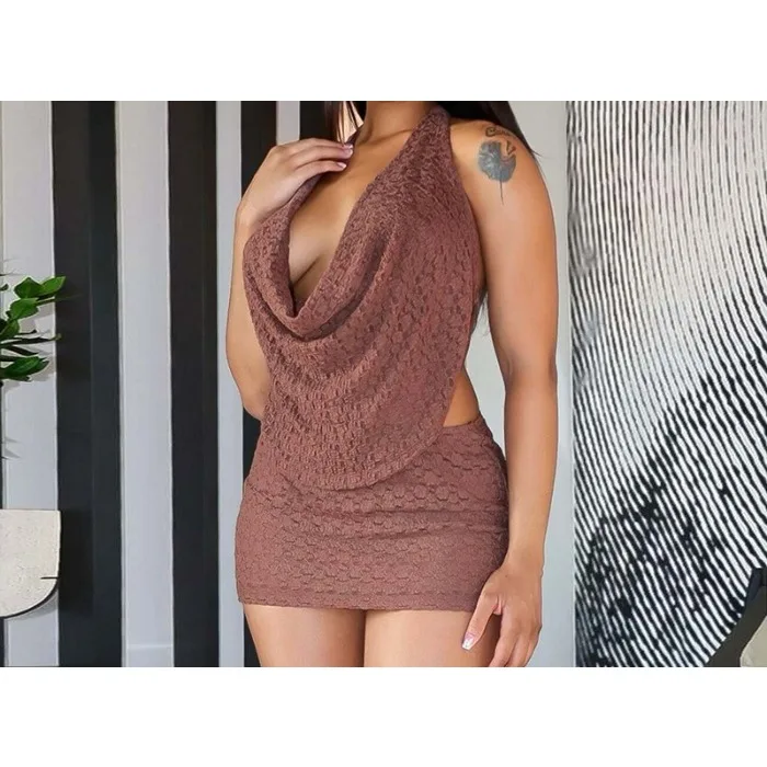 วางชุดมินิ 2 ชิ้นชุดชุดสตรีฤดูร้อน 2025 แฟชั่นลึก V คอเสื้อไม่มีสายหนังแนวโน้ม Streetwear ชุดกระโปรงสั้น