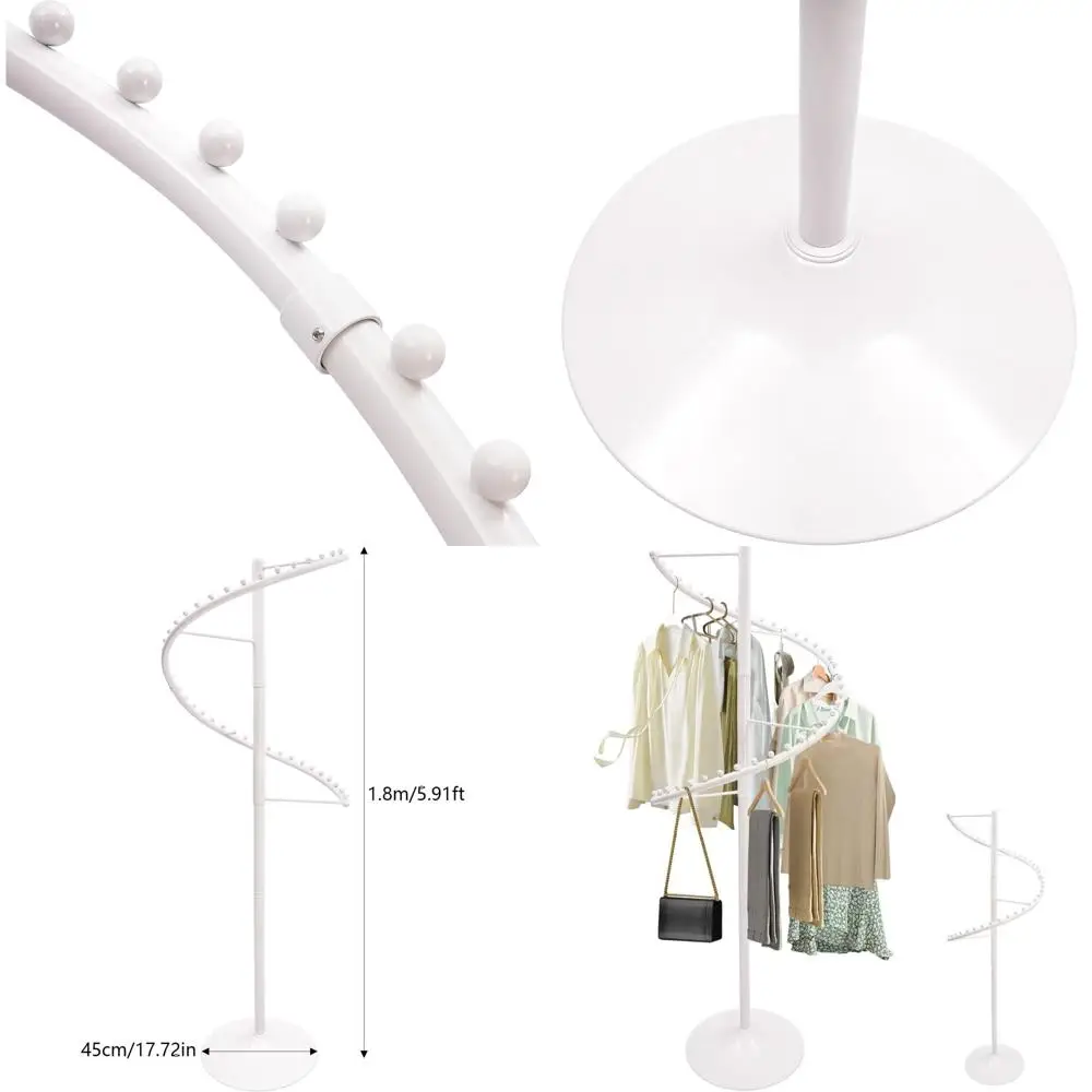 

Белый усиленный 360-градусный поворотный механизм ° Вращающаяся металлическая вешалка для одежды, идеально подходит для бутиков и спален