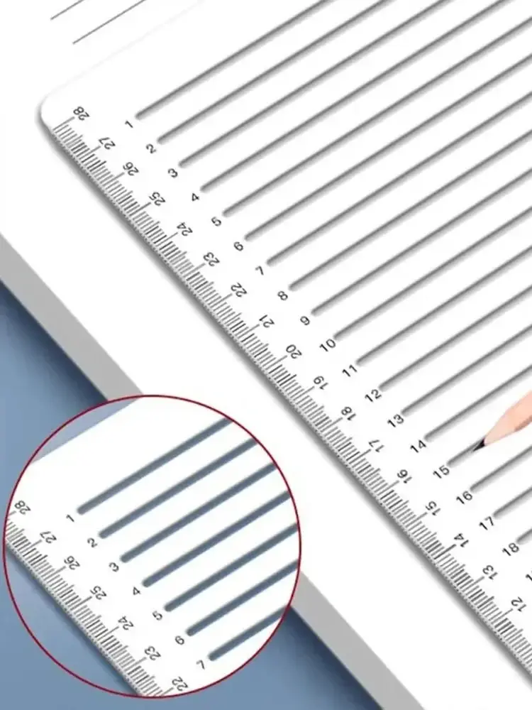 1PC High Quality Straight Line Stencil Ruler Transparent Lines Markings Ruler Students A4 Homework Calligraphy Template