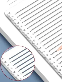 1PC Hohe Qualität Gerade Linie Schablone Lineal Transparente Linien Markierungen Lineal Studenten A4 Hausaufgaben Kalligraphie Vorlage