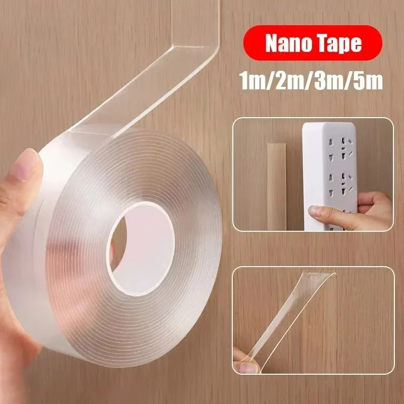 5m/3m/2m/1m Nano Tape Extra Strong Double Sided Adhesive Tape Transparent No Trace Reusable Waterproof Super Glue Tape For Home