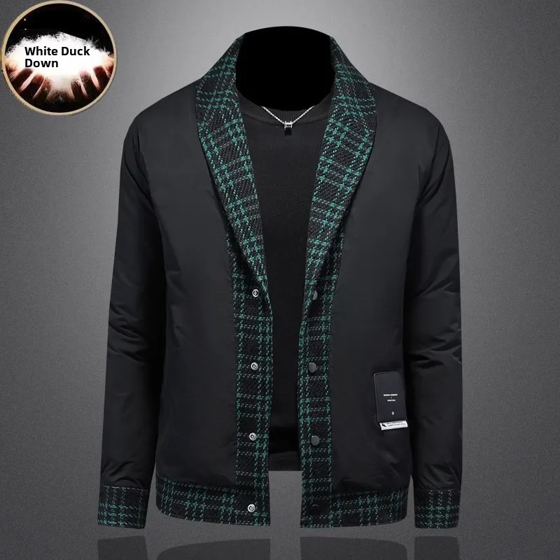 

Men's Winter Thiened White Du down Jaet Casual Faionable Busin Casual Sle Warm Youth Outerwear American Sle