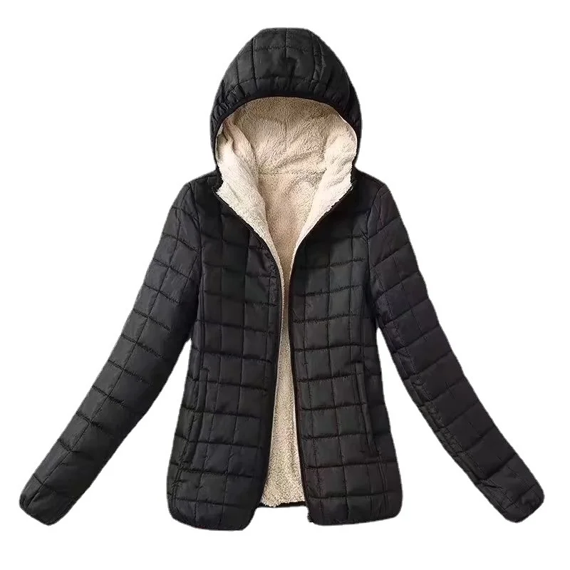 Autumn And Winter warm fleece Hooded zipper coat women winter jacket