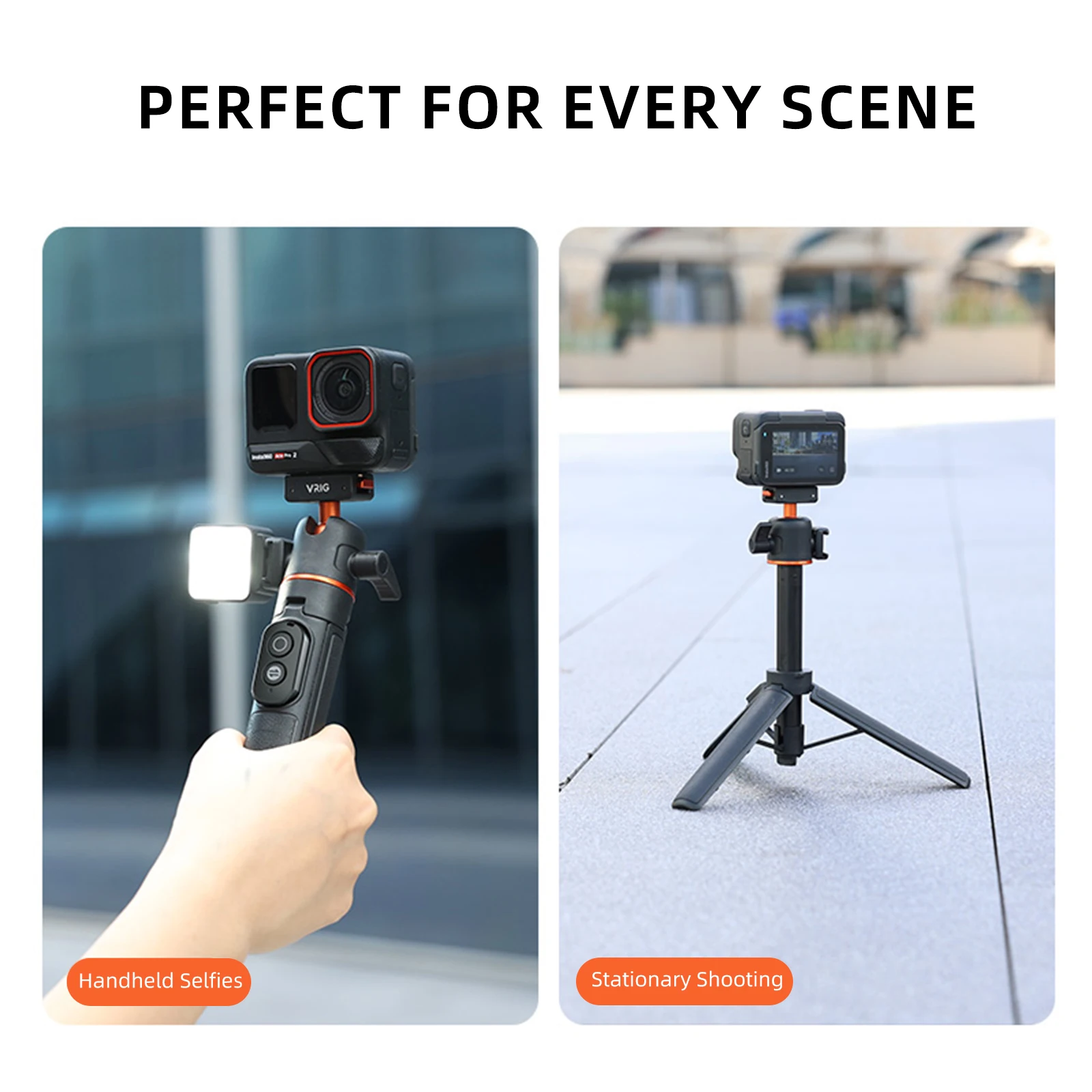 VRIG 360 ° Kugelkopf Magnetischer Selfie-Stick Stativ für Insta360 Ace Pro 2/ Ace Pro/ X5 Bluetooth-Kamera Stativ für Vlog Live-Video – Detail 3