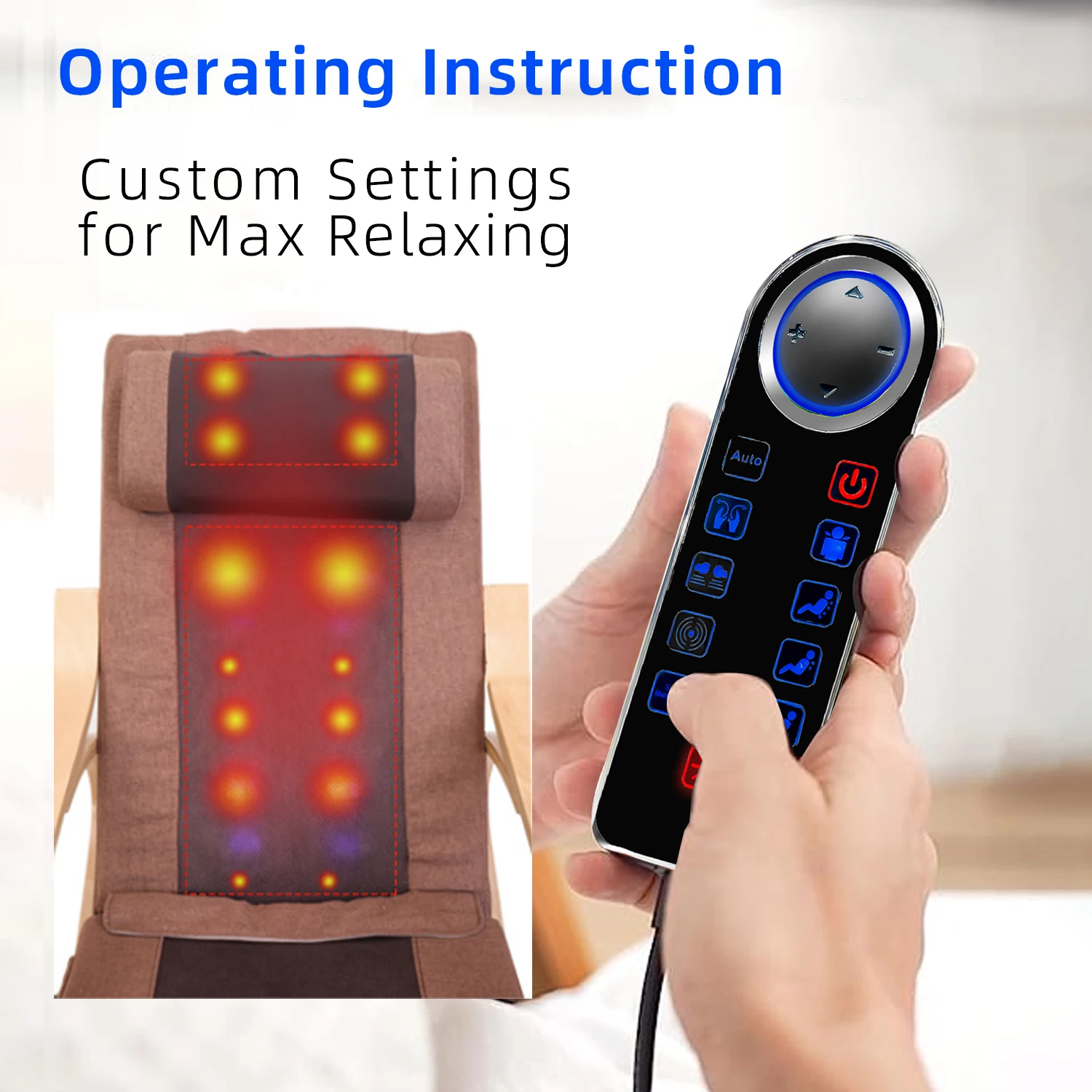 Massage Rocker Recliner Chair Heat Electric Leisure Reclining Shiatsu kneading Vibration Living room/office lounge chair Roller