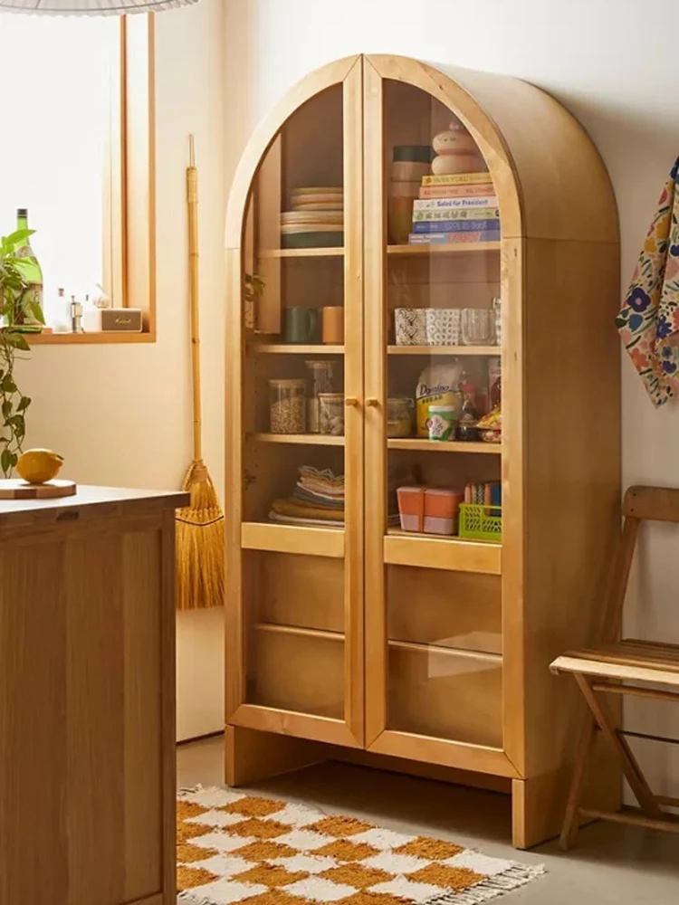 Solid Wood Bookcase Locker Display Cabinet