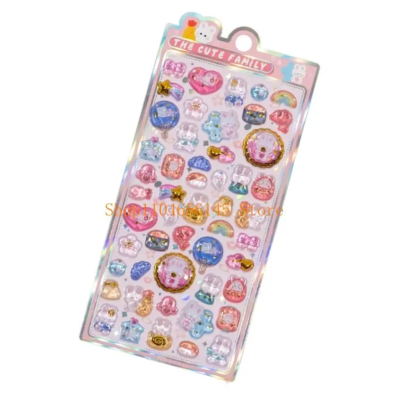 

652F Puffier Sticker Sheets Decorative Sticker Cute Small Sticker for Kids & Adults, Reusable Tiny Sticker for Scrapbooking