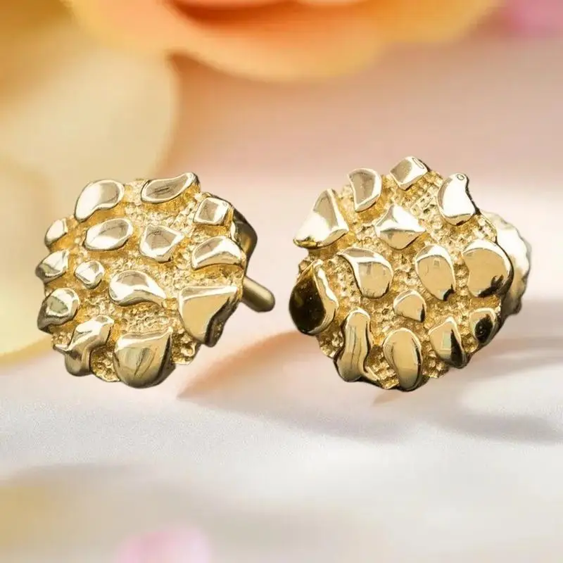 Snazzy Quondam Shifting Geometric Gold Earrings, Metal Comfort and Adaptable Adornment for Women Men Souvenir