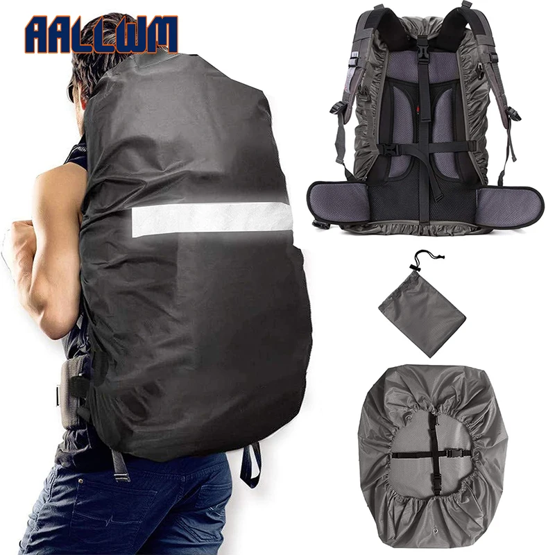 قطعة واحدة من غطاء المطر المقاوم للماء (35 لتر/45 لتر) - حزام متقاطع قابل للتعديل وطبقة معززة للمشي لمسافات طويلة والتخييم والسفر