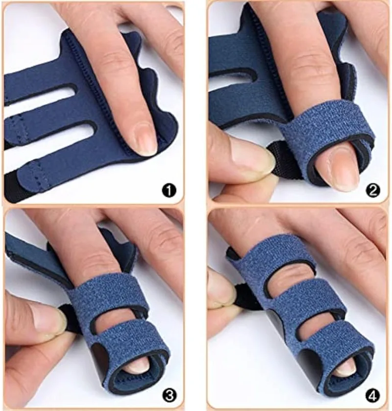 Sollievo dal dolore Trigger Fissaggio per le dita Stecca Raddrizzare Tutore Distorsione regolabile Lussazione Frattura Stecca per le dita Supporto correttore