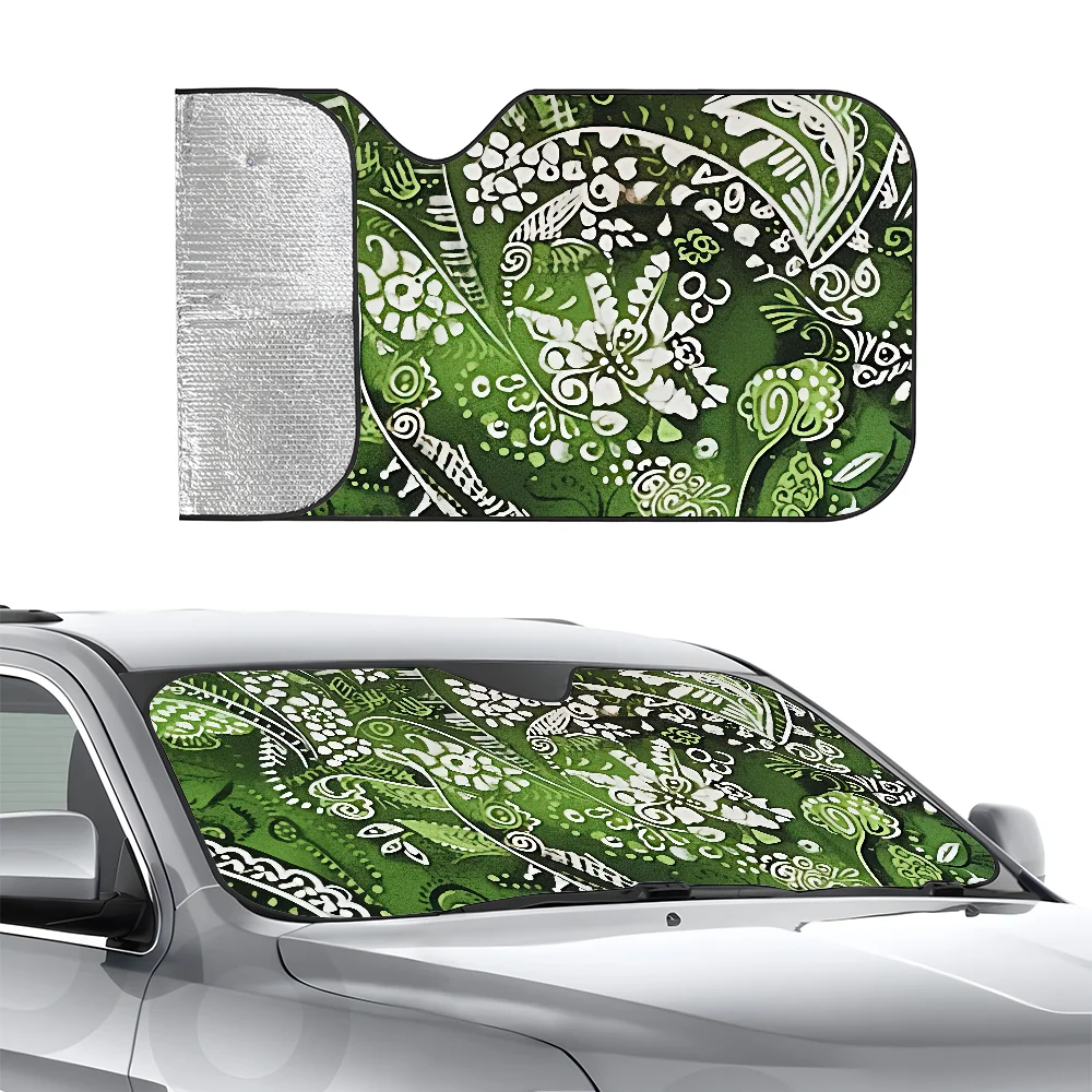 

Polynesian With Plumeria Car SunSha Three-layer Insulation Car Front Windshield Sun Sha Suction Cup Blocks UV Rays Sun