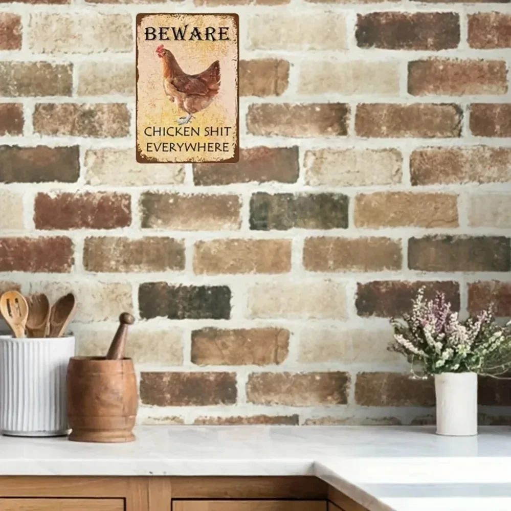 

Farm house 'Beware Sh*t Everywhere' Vintage Sign – Metal Tinplate Hanging | Decor for Coops, Homes & Humorous Gifts