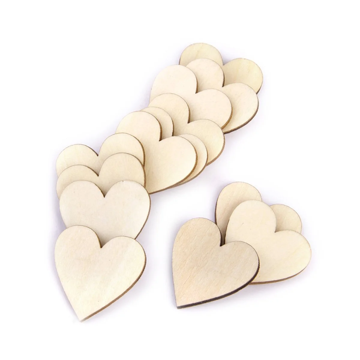 

100 Pcs Blank Bookmarks to Decorate DIY Wood Slices Wedding Supplies Hearts Ornaments