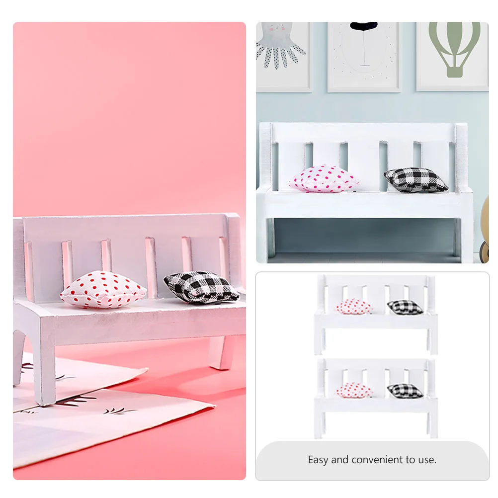 2 set mini mobili piccola panca decorazione per casa delle bambole micro paesaggio scena prop simulazione ornamento mini accessorio