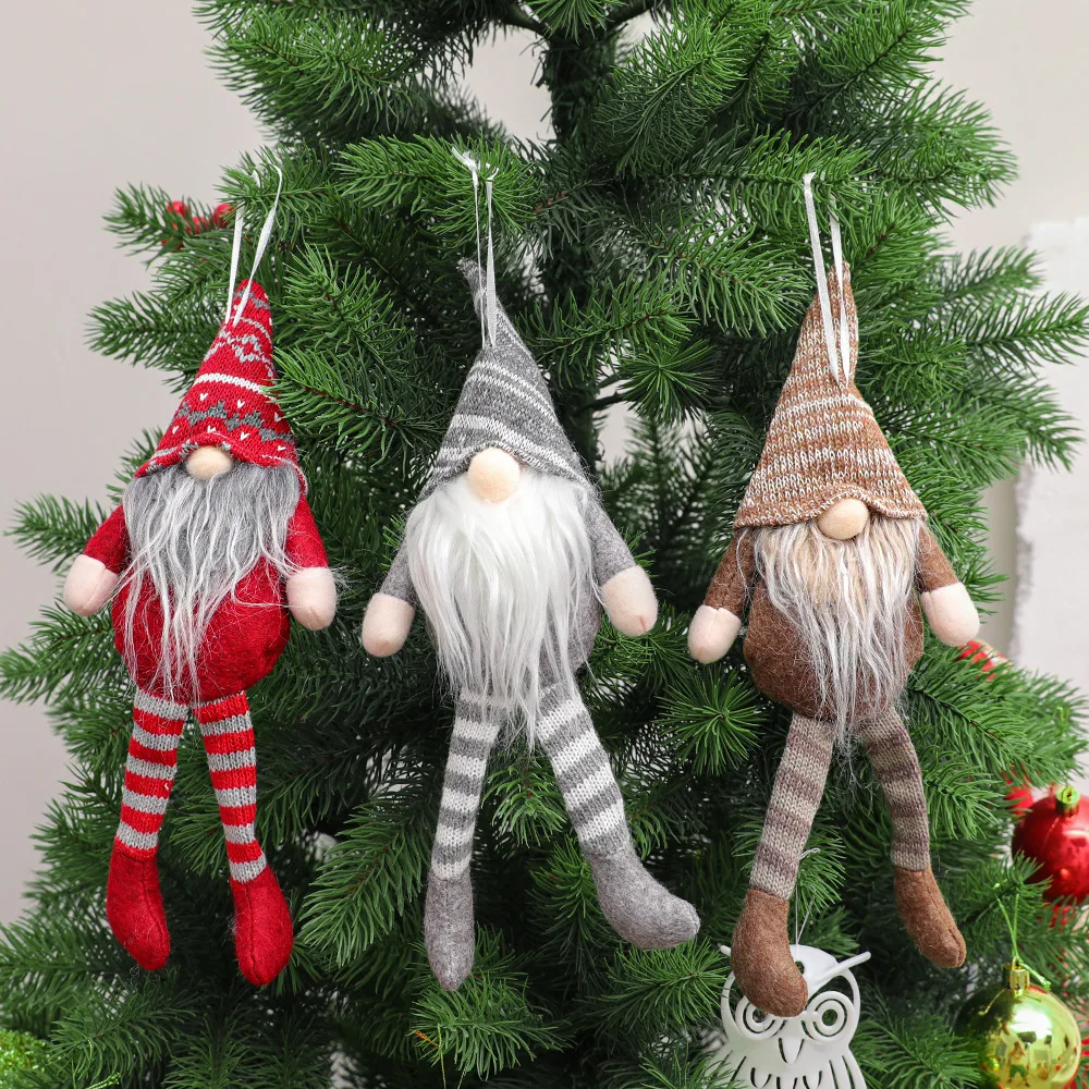 

Faceless Doll Merry Christmas Long Hat Swedish Santa Gnome Couple Doll Ornament Universal Car Room House Interior Xmas Tree Deco