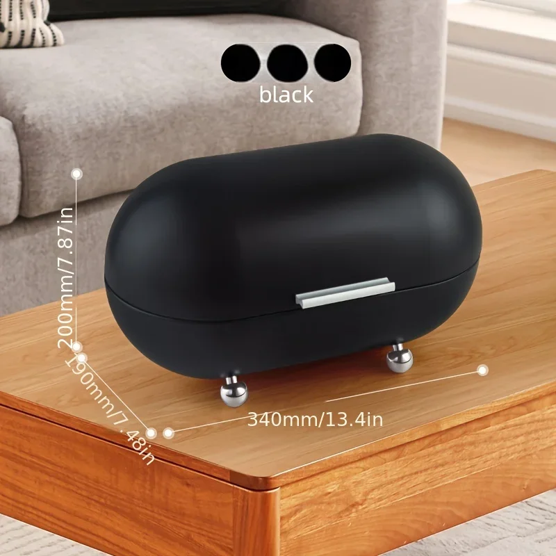 

Oval Metal Storage Chests with Flip Top Closure, Multipurpose Non-Waterproof Containers with White Furniture Finish