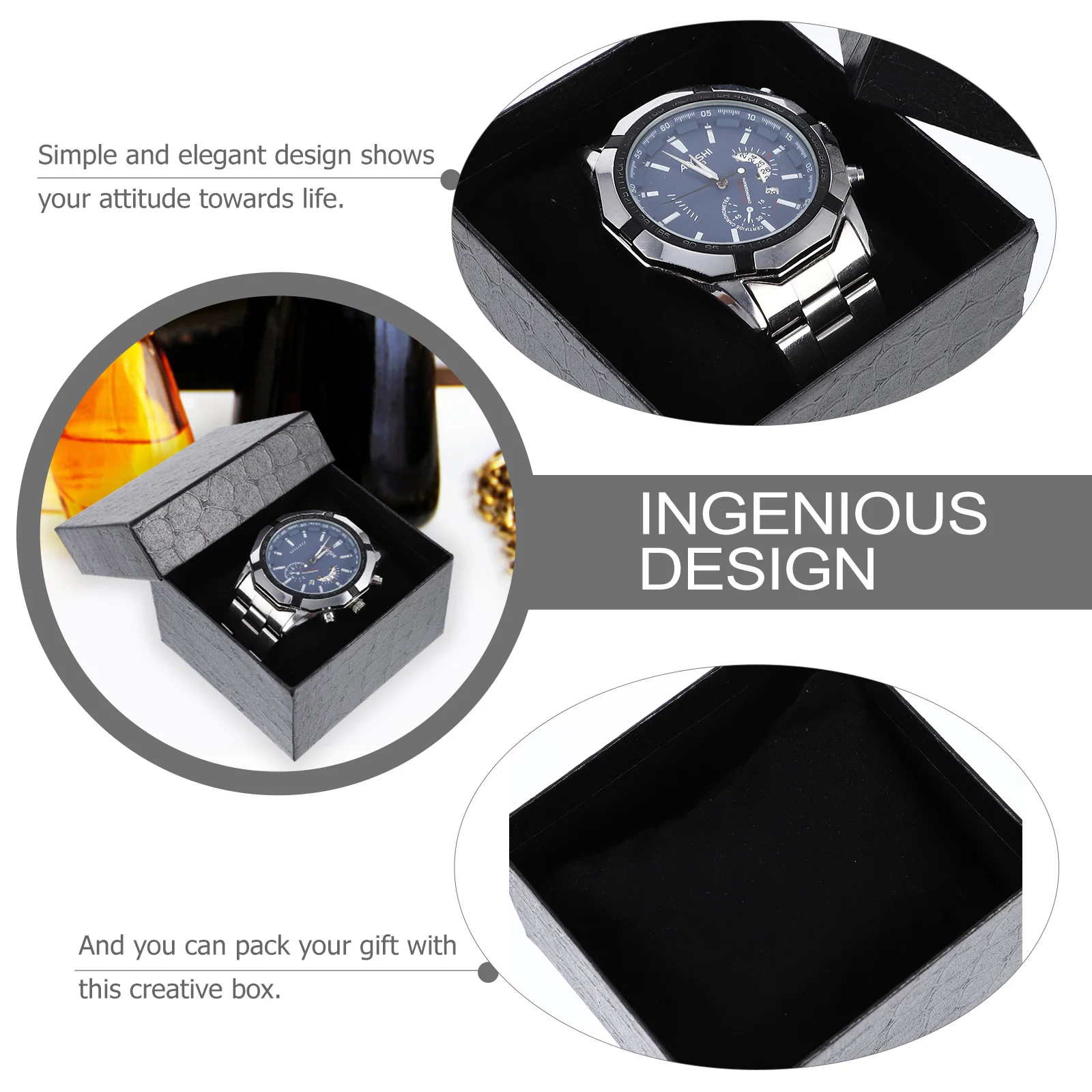 

4Pcs Watch Organizer Boxes Classic Design Multi-Function Storage Cases for Watch Jewelry Gifts Gift Storage Box